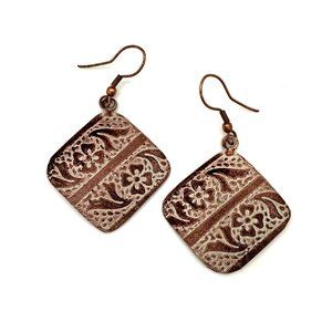 Copper Patina Earrings - Contemporary